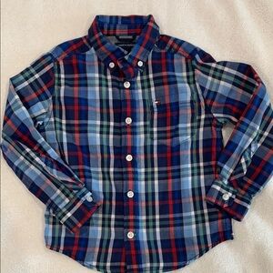 Tommy Hilfiger Blue and Red Button Down Shirt Classic Plaid